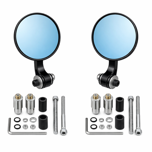 Round Bar End Mirrors | Antiglare | Convex