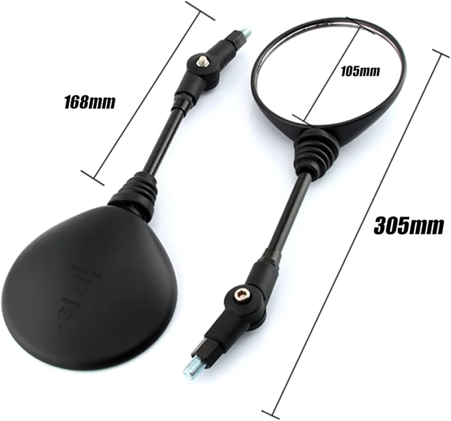 SPIKI CF Touring Mirrors (Pair) | 360 Degree Foldable Rear View Mirrors