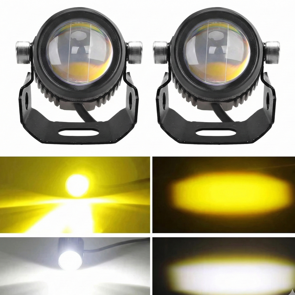 HJG Mini Drive LED 40W Fog Light Dual Color (White & Yellow) 2Pcs