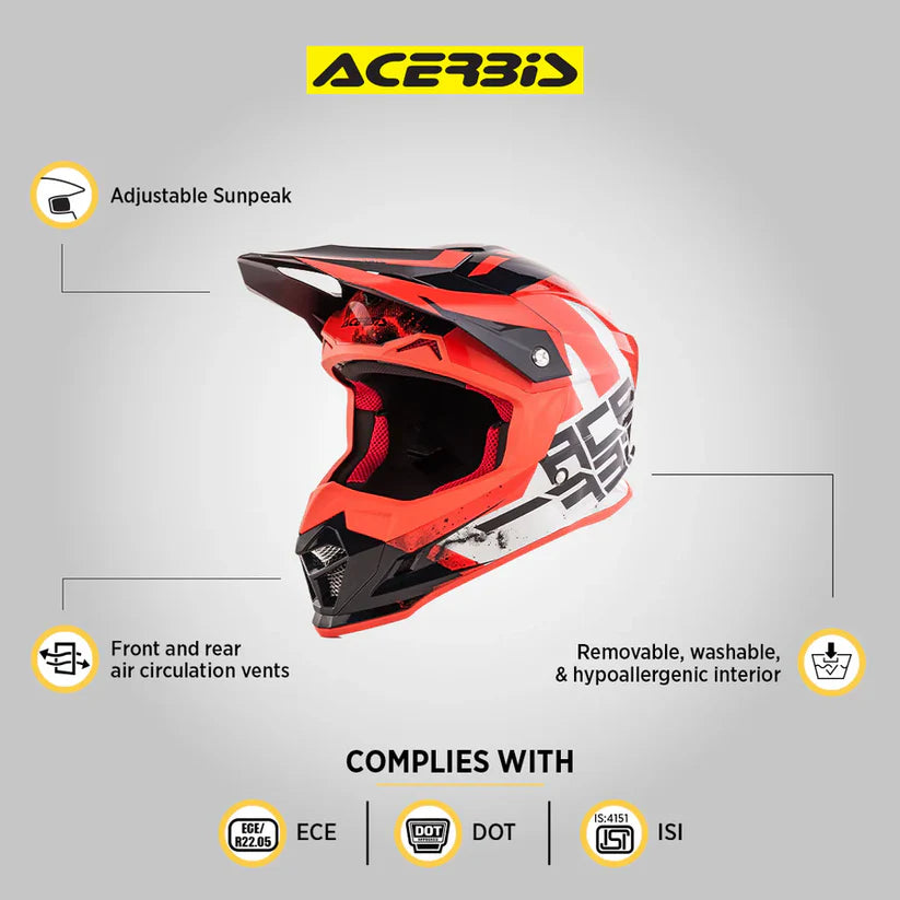 Acerbis Profile 4 Motocross Helmet | Red White (Gloss)