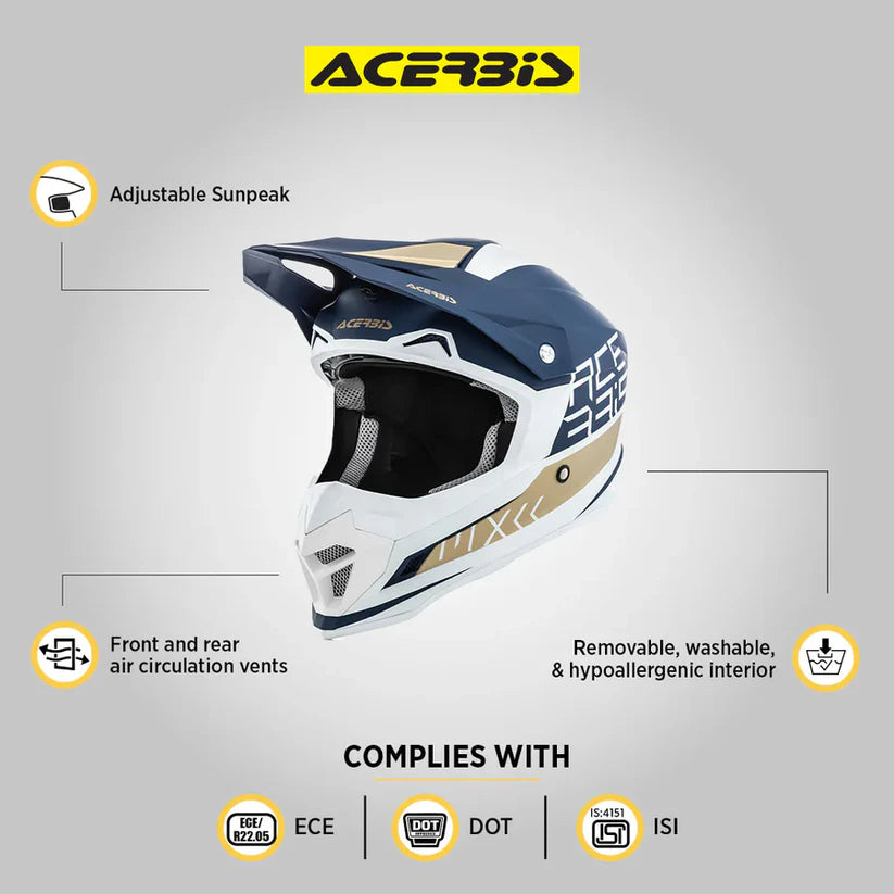Acerbis Profile 4 Motocross Helmet | Blue White